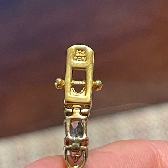 Genuine blue & white topaz gold over solid sterling silver bracelet - Picture 7 of 9